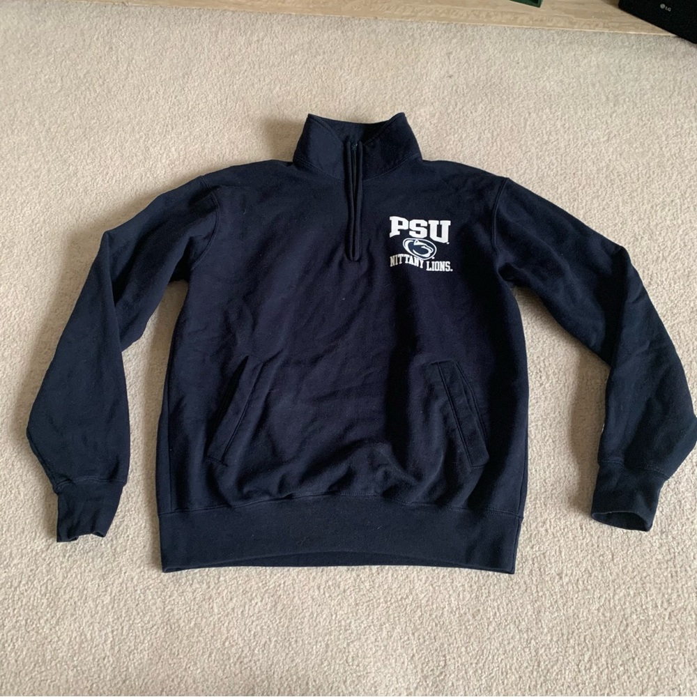 Champion PSU Nittany Lions Quarter Zip Sweater – Navy Blue | Size Medium